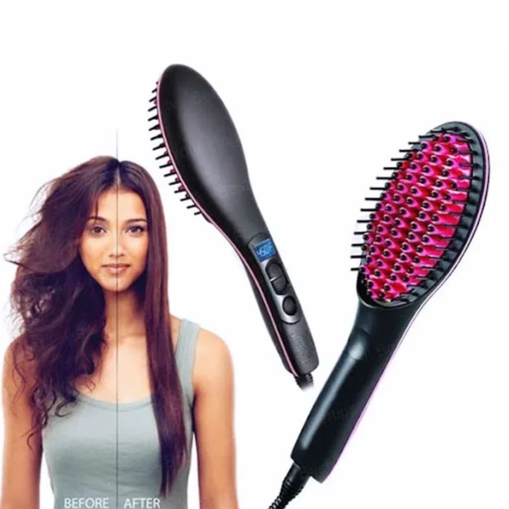 Brush Straightener for Smooth, Sleek Hair | Hair Styling Tool & Straightening Brush