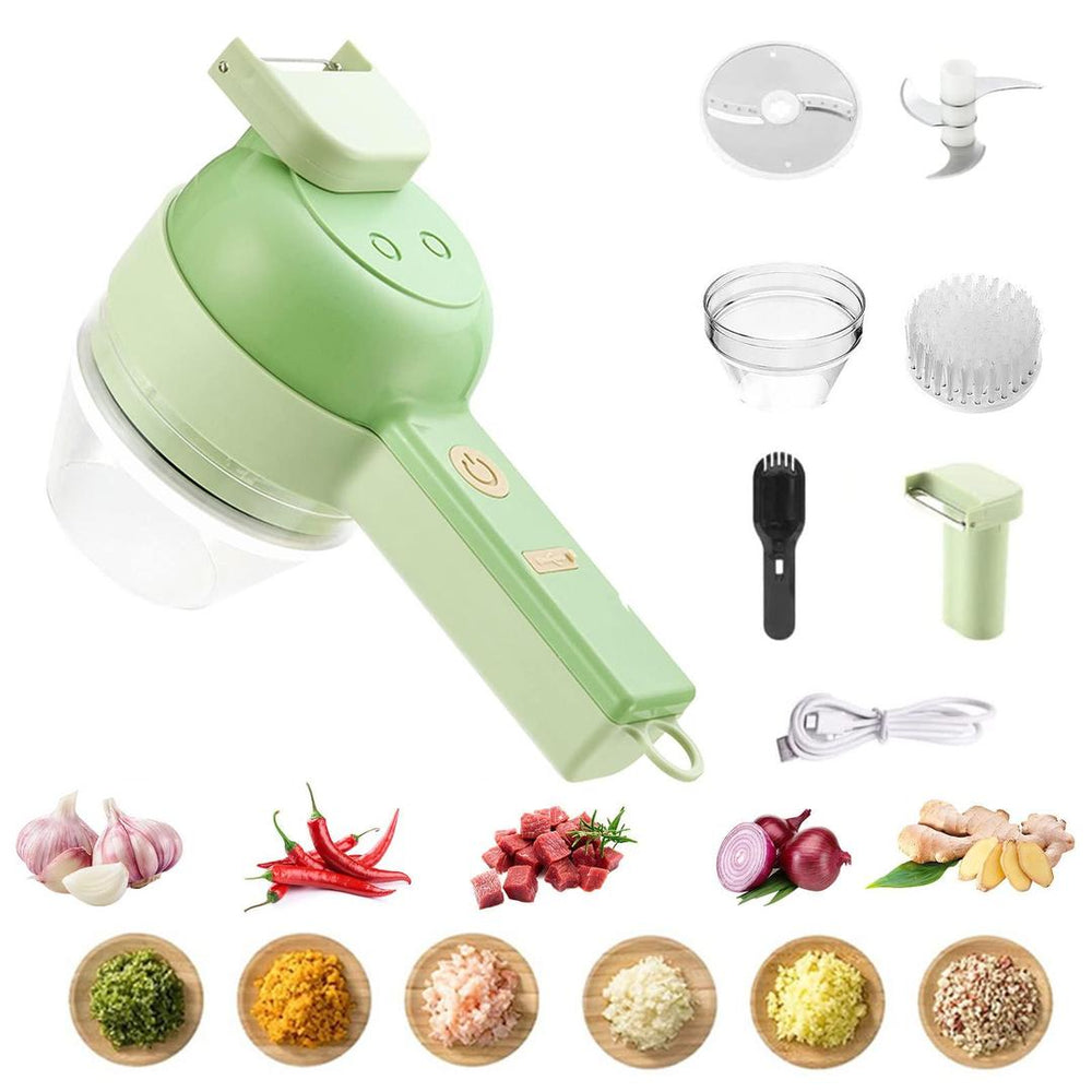 4 In 1 Vegetable Chopper Handheld Electric Vegetable Cutter Use for Multipurpose kitchen gadgets