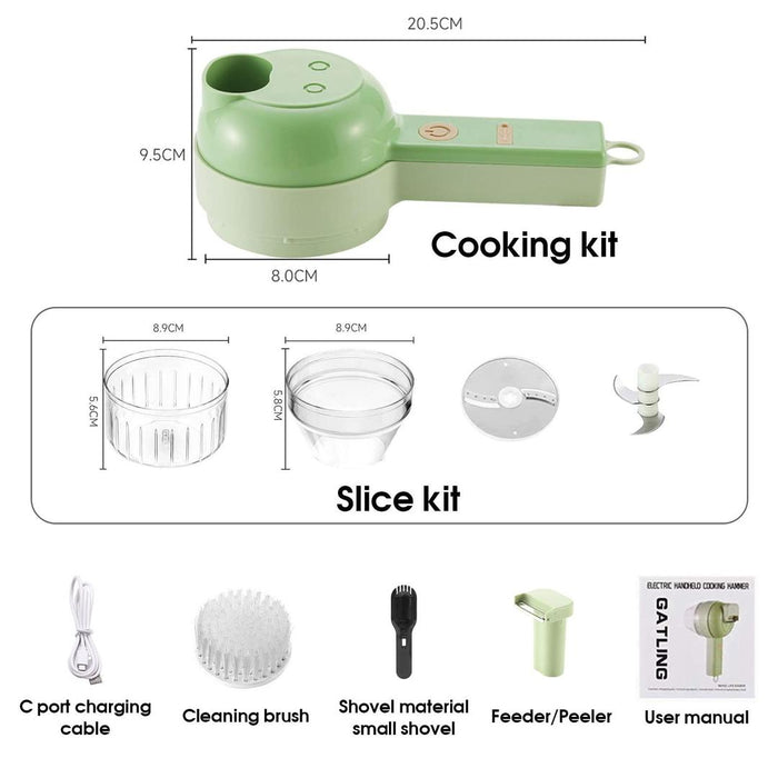 4 In 1 Vegetable Chopper Handheld Electric Vegetable Cutter Use for Multipurpose kitchen gadgets