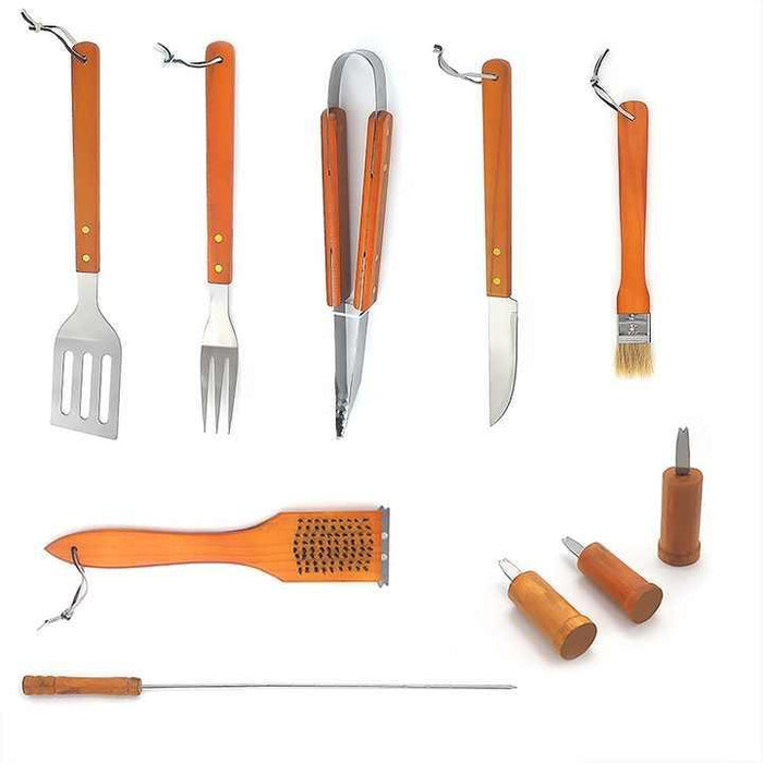 18 Pcs Stainless Steel BBQ Accessories Tool for Stainless-steel BBQ Grill Tool Set with Knife Brush!