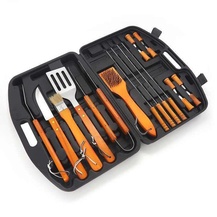 18 Pcs Stainless Steel BBQ Accessories Tool for Stainless-steel BBQ Grill Tool Set with Knife Brush!