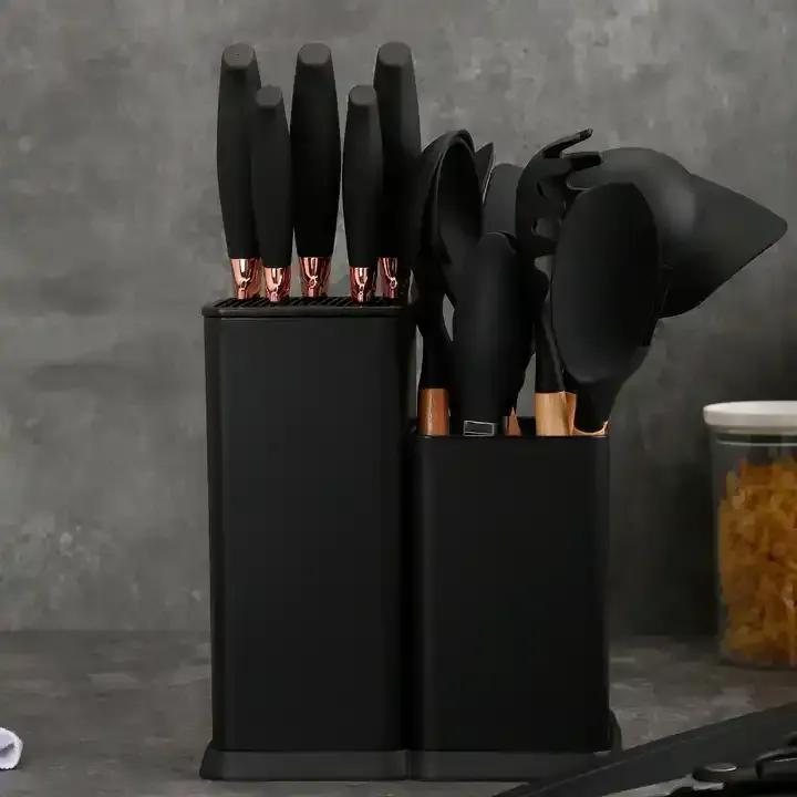 16-In-1 Kitchen Utensil Set - Complete Cooking Set Piece Kitchen Utensil Set, Professional  Utensils, Nonstick Cookware, Cooking Utensils Set for Nonstick Cookware Turner Tongs Spatula Spoon Set (BLACK)