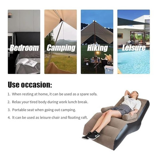 Inflatable Sofa Couch l Cozy Sleeping Camping Sofa l Sofa Couch l Sofa Bed for Outdoor Picnics Hiking Beach Home Travel Indoor