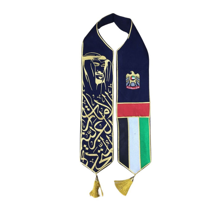 UAE National Day Flag Scarf for Men, Women & Kids l  Embroidered Design Scarf l Premium Quality