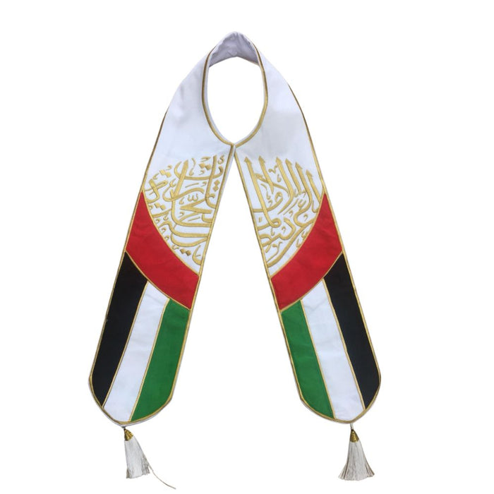 UAE National Day Flag Scarf for Men, Women & Kids l  Embroidered Design Scarf l Premium Quality