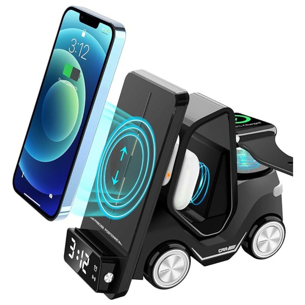 Forklift Wireless Charger Station I Stylish Car Shape Design I Charger for Apple Watch I Charger for Airpods Charger I