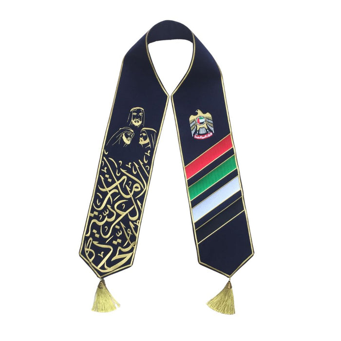 UAE National Day Flag Scarf for Men, Women & Kids l  Embroidered Design Scarf l Premium Quality