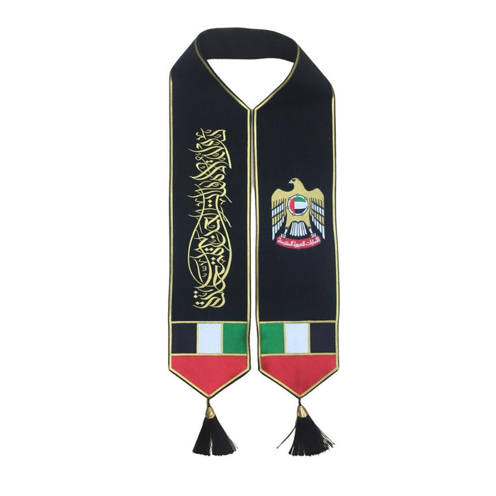 UAE National Day Flag Scarf for Men, Women & Kids l  Embroidered Design Scarf l Premium Quality