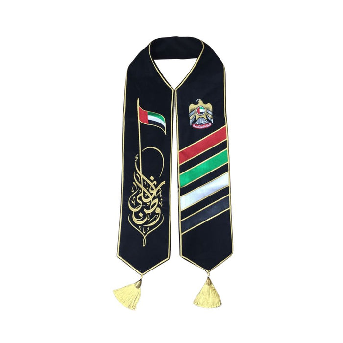 UAE National Day Flag Scarf for Men, Women & Kids l  Embroidered Design Scarf l Premium Quality