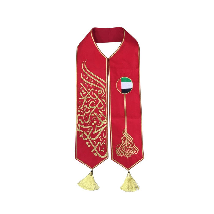 UAE National Day Flag Scarf for Men, Women & Kids l  Embroidered Design Scarf l Premium Quality