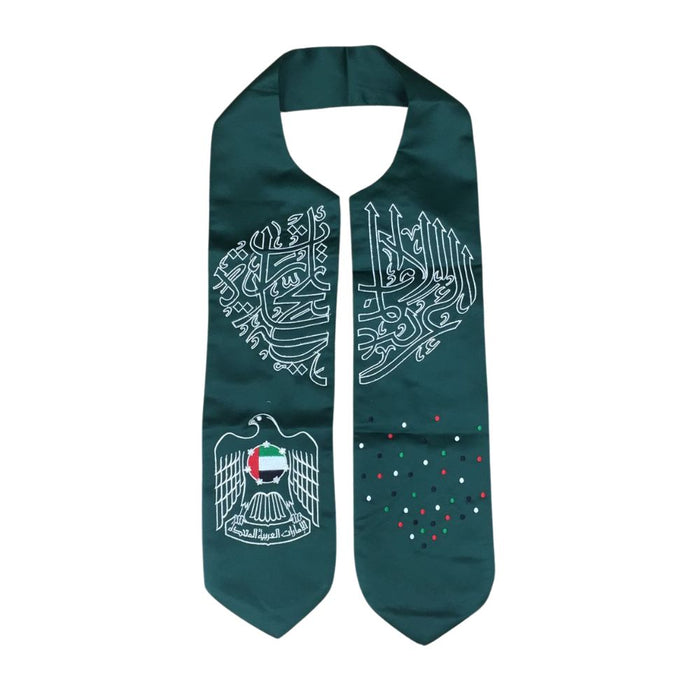 UAE National Day Flag Scarf for Men, Women & Kids l  Embroidered Design Scarf l Premium Quality