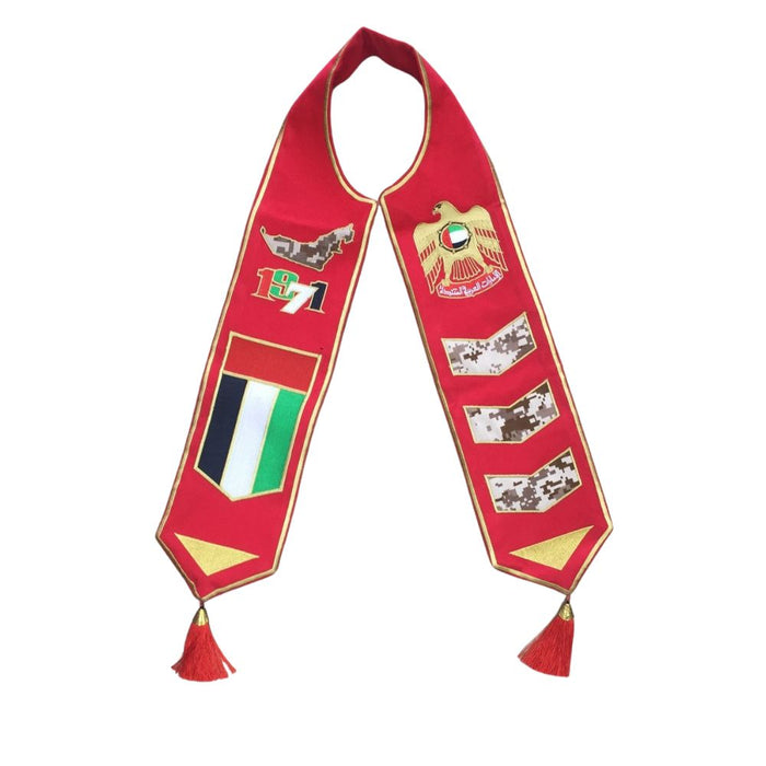 UAE National Day Flag Scarf for Men, Women & Kids l  Embroidered Design Scarf l Premium Quality