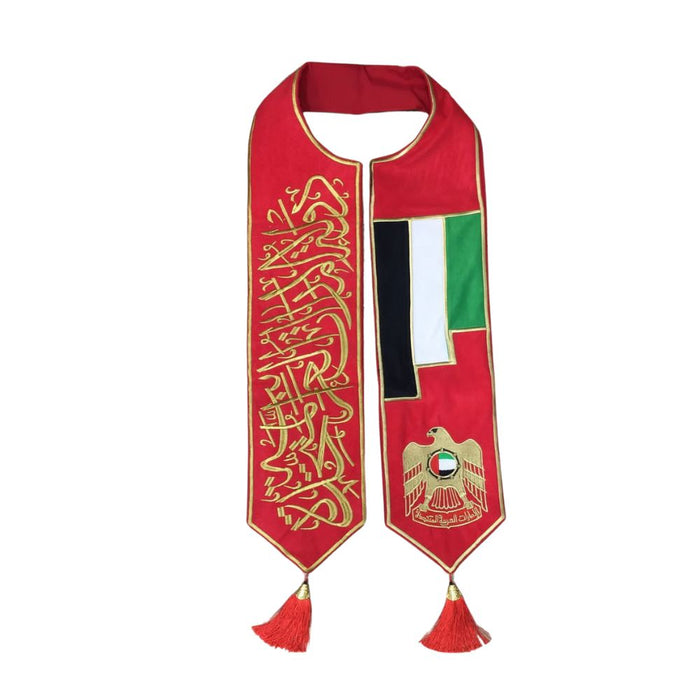 UAE National Day Flag Scarf for Men, Women & Kids l  Embroidered Design Scarf l Premium Quality