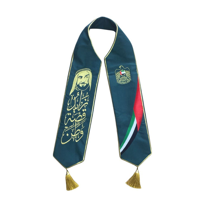 UAE National Day Flag Scarf for Men, Women & Kids l  Embroidered Design Scarf l Premium Quality