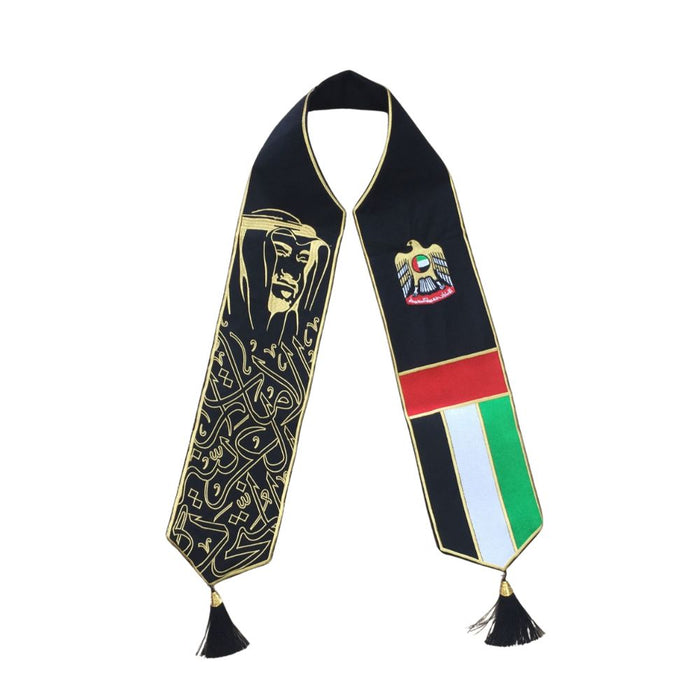 UAE National Day Flag Scarf for Men, Women & Kids l  Embroidered Design Scarf l Premium Quality