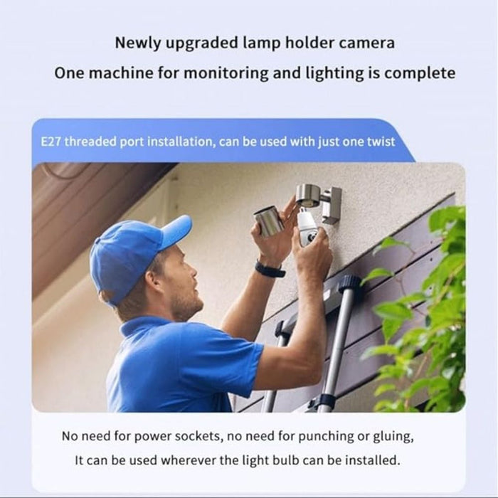 V380 Bulb Camera l Smart WiFi Camera l WiFi Bulb Camera l Night Vision Motion Detection