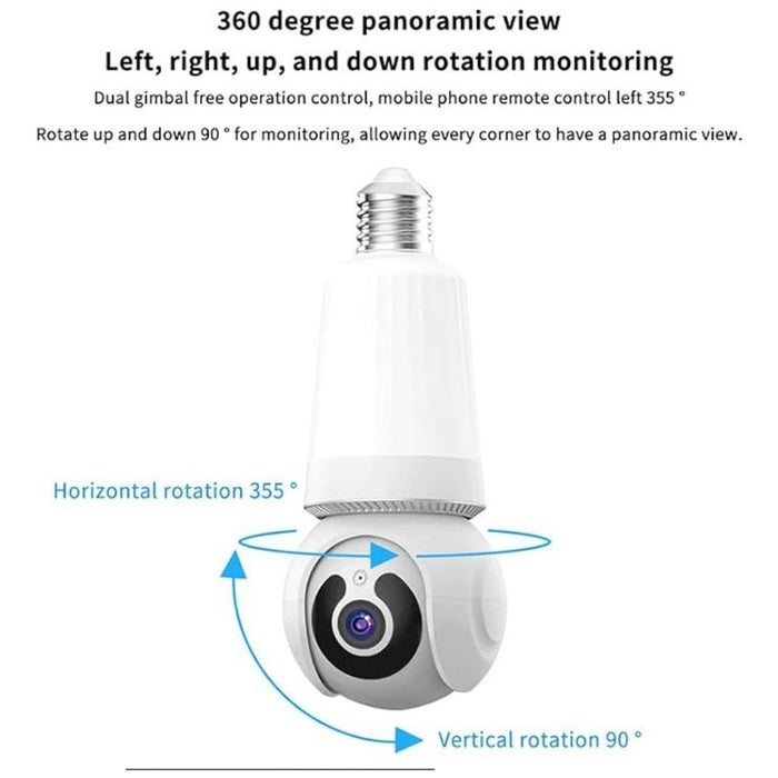 V380 Bulb Camera l Smart WiFi Camera l WiFi Bulb Camera l Night Vision Motion Detection