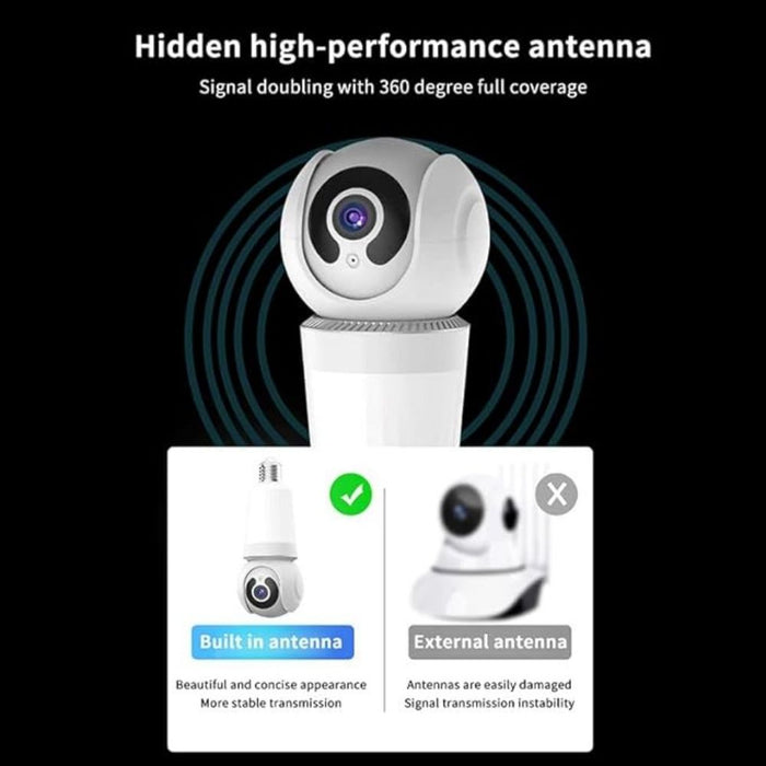 V380 Bulb Camera l Smart WiFi Camera l WiFi Bulb Camera l Night Vision Motion Detection