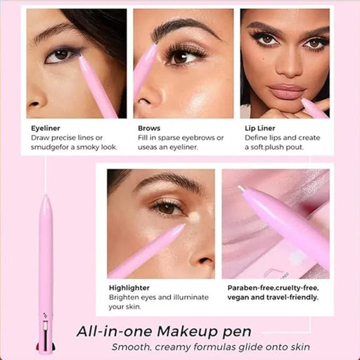 4-in-1 Makeup Pen I Multifunctional Makeup Pencil I Highlighter Pen , Eye Liner, Brow Liner, Lip Liner