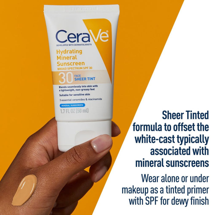 Hydrating Mineral Sunscreen Broad Spectrum SPF 50 I Save skin from harmful UVA & UVB rays I feeling fresh and hydrated all day