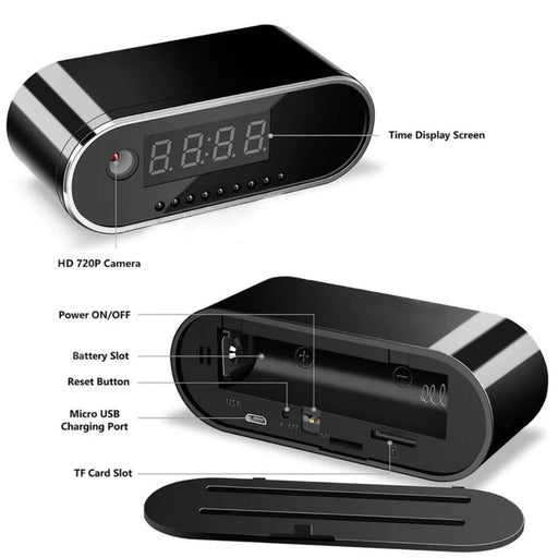 Baby Monitoring Clock I  include an alarm function, a built-in clock, and night vision capability