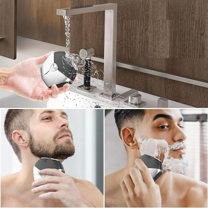 Mini Electric Men's Shaver I 3D Rotation & Auto Sharpening I IPX6 Waterproof and Removable Design I USB Type-C Charging ,  low noise level of 50 dB