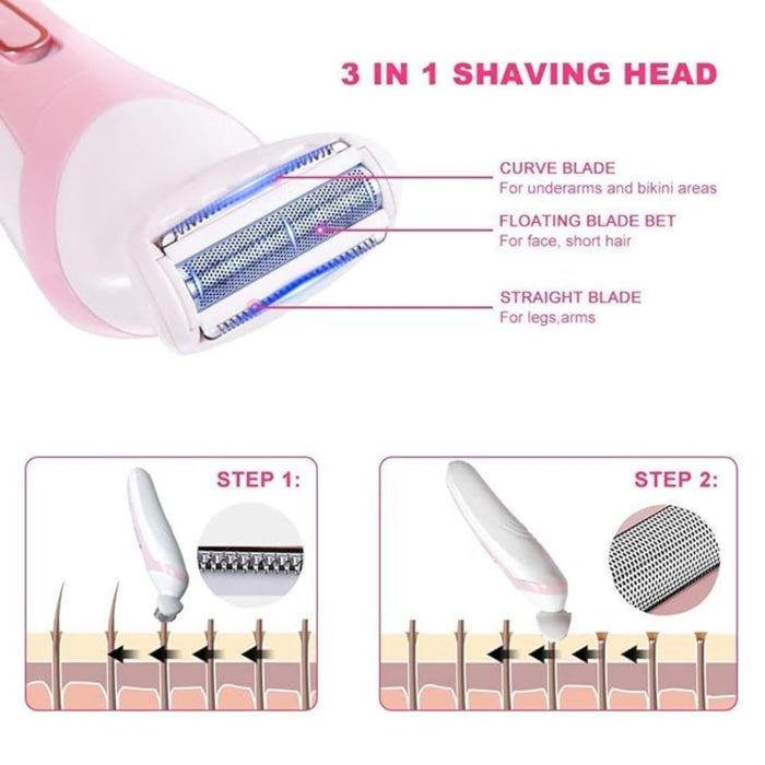 Electric Women Shaver I Body Hair Removal for Legs, Underarms, Armpit, Face I detachable heads