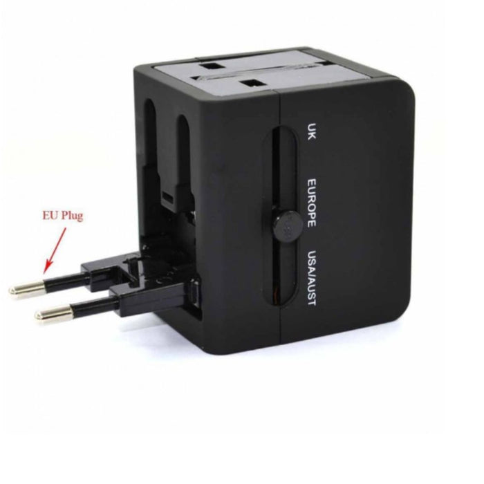 3-in-1 Travel Socket Adopter I  adapter includes 5V/1A USB charger