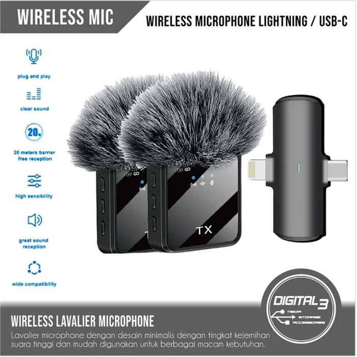 Wireless Lavalier Microphone I DSP Noise Reduction I authentic audio recordings , perfect for vlogs, interviews, and other recording needs