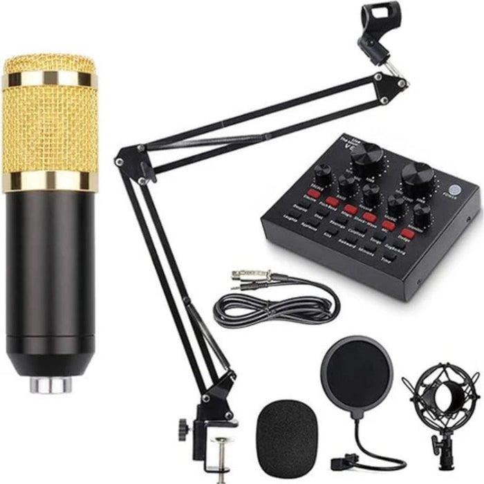 Condenser Microphone Kit with Live Sound Card I Perfect for project , home-studio applications