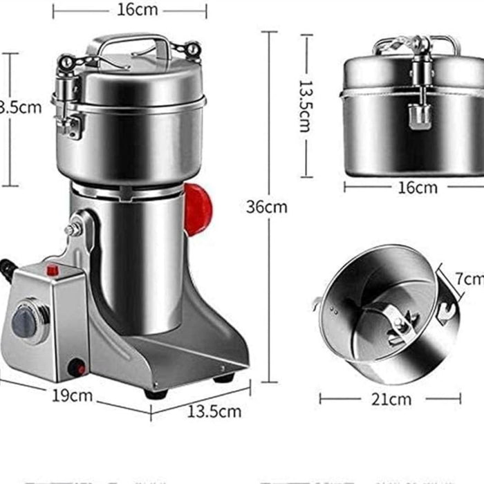 Electric Grain Grinder I Operates at 50/60 HZ I Holds up to 800g,Made with high-quality 430 stainless steel