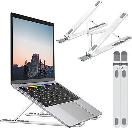 Laptop Stand for Desk, Adjustable Laptop Riser ABS+Silicone Foldable Portable Laptop Holder, Ventilated Cooling Notebook Stand for MacBook Pro Air, Lenovo, Dell, HP, Laptops,Tablet