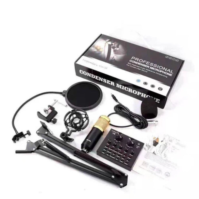 Condenser Microphone Kit with Live Sound Card I Perfect for project , home-studio applications