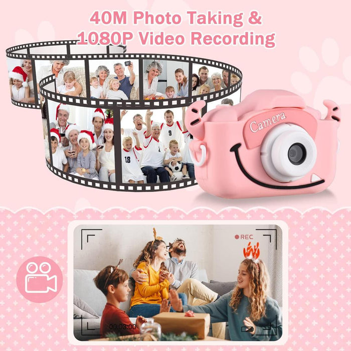 Mini Cartoon Kids Digital Camera Pink Color!