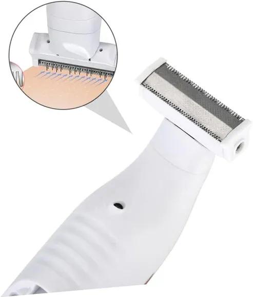 Electric Woman Epilator Lady Electric Shaver Hair Remover for Face Legs Nose Underarm, Portable Bikini Trimmer Wet & Dry Cordless Hair Removal with Detachable Head, White!