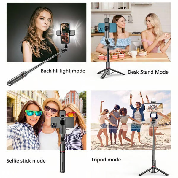 Foldable Selfie Stick Tripod,All-in-1 Phone Tripod Stand with Remote,Portable,Lightweight Tripod for for Selfies/Live/Video Recording/Travel-Black!!