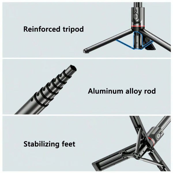 Foldable Selfie Stick Tripod,All-in-1 Phone Tripod Stand with Remote,Portable,Lightweight Tripod for for Selfies/Live/Video Recording/Travel-Black!!